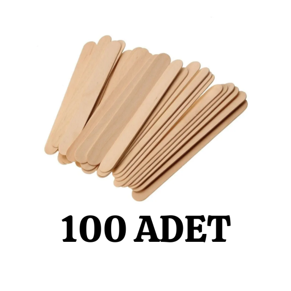 Abeslang Tahta Dil Basacağı Ahşap Çubuk 100'lü Dil Basma Çubuğu Ağda Spatulası - 2