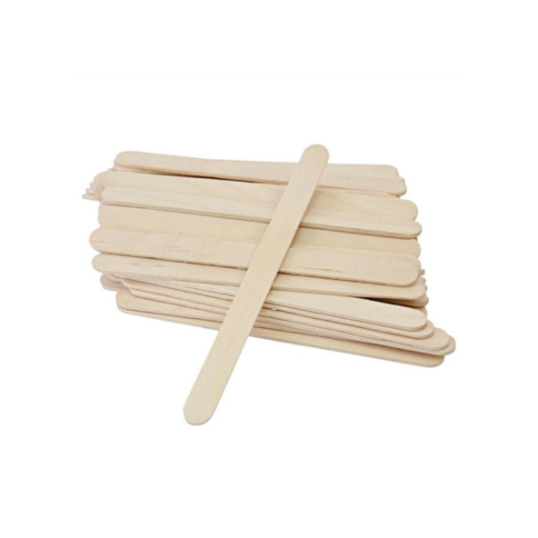 Abeslang Tahta Dil Basacağı Ahşap Çubuk 100'lü Dil Basma Çubuğu Ağda Spatulası - 4