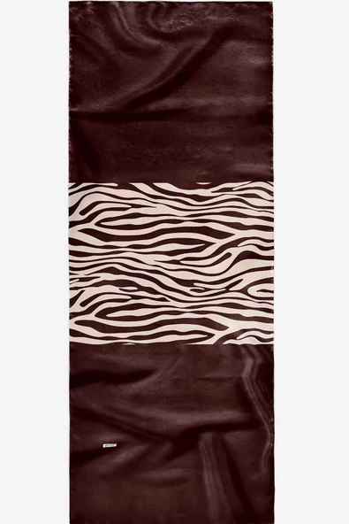 Afvente Çizgili Desen Siyah - Beyaz Pamuk Şal - Resim 4