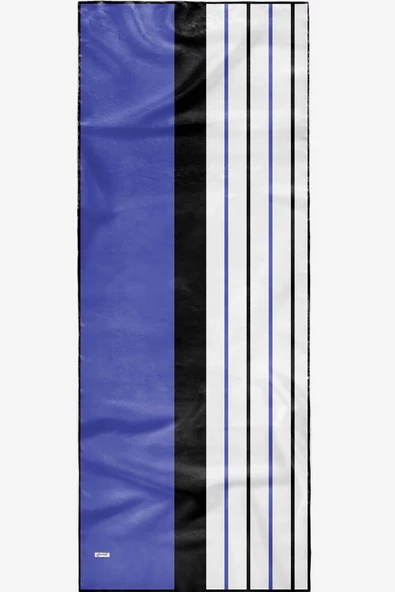 Afvente Zebra Desen Mavi Pamuk Şal - 4
