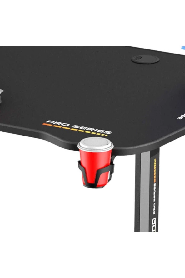 Adore Gaming Karbon Çelik Gövde Oyuncu Bilgisayar Masası-Siyah 160x70-75-80x75 cm (GxYxD) - 6