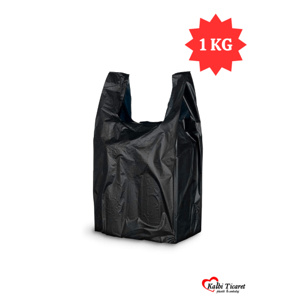 Kalın Siyah Poşet Küçük Boy 1 Kg Hışır Atlet Poşet Market Manav Poşeti Çöp Poşeti