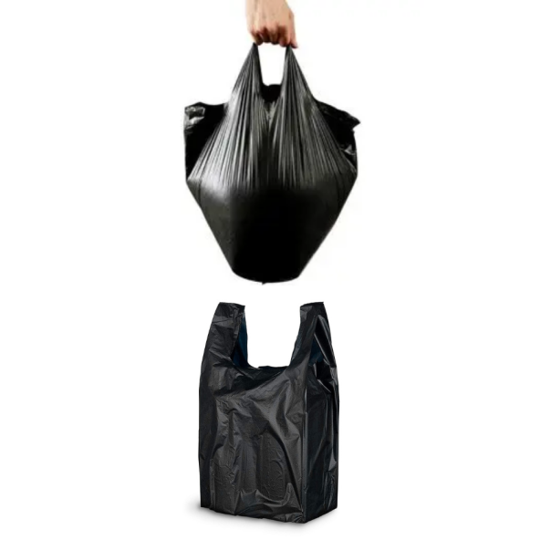 Kalın Siyah Poşet Küçük Boy 1 Kg Hışır Atlet Poşet Market Manav Poşeti Çöp Poşeti - 3