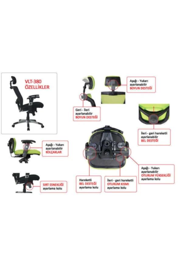 Manager Techno File Sırtlı Ofis Koltuğu-Siyah 62X120-127X59 Cm (Gxyxd) - 5