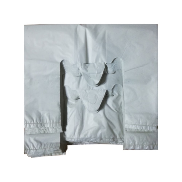 Kalın Kırık Beyaz Poşet Büyük Boy 1 Kg Hışır Atlet Poşet Market Manav Poşeti Çöp Poşeti - 6