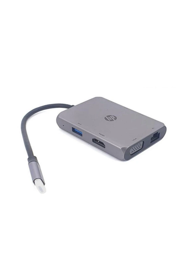 HP 7 in 1 Docking Station Type-C to 3 Adet USB 3.0 + Type-C + RJ45 1000M + HDMI + VGA