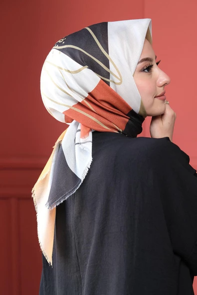 Afvente Çiçek Desen Sarı Pamuk Eşarp - 3