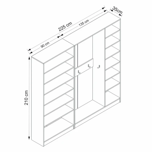 Minar Kale210 Port 5 Kapaksız 3 Bölme Raf Byz - Resim 4