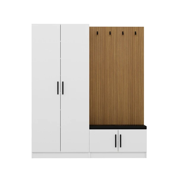 Minar Kale Dekor Panel 2 Kpk 2 Bölme Raf Port + Ayakkabılık Minderli Byz Byz - 5