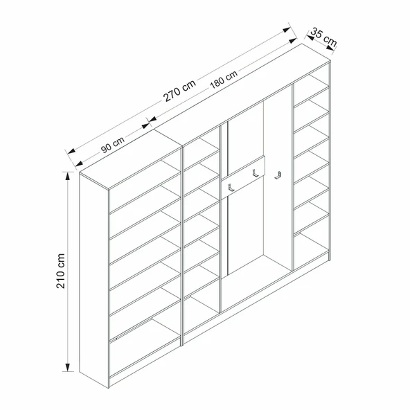 Minar Kale210 6K 4 Bölme Raf Port Byz Mbrn Panjur Byz - Resim 8