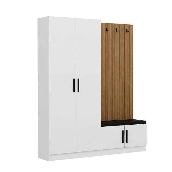 Minar Kale Dekor Panel 2 Kpk 2 Bölme Raf Port + Ayakkabılık Minderli Byz Byz - 4
