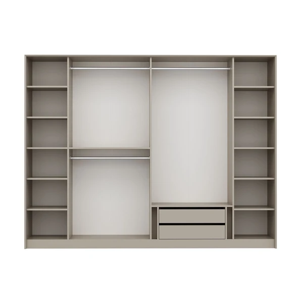 Minar Kale Luxe Soft 6 Kapaklı Mebran+Cam Dolap-Kumtaşı - Resim 2