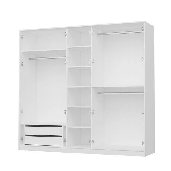 Minar Lara 5 Kapılı Dolap - Beyaz - Resim 7