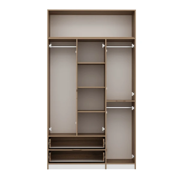 Minar Elina 3 Kapaklı Dolap + Yüklük Dore Beyaz - Resim 7