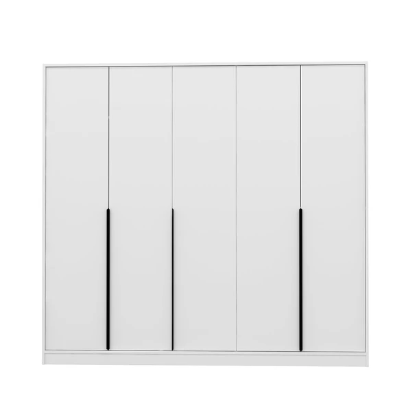 Minar Lara 5 Kapılı Dolap - Beyaz - Resim 5