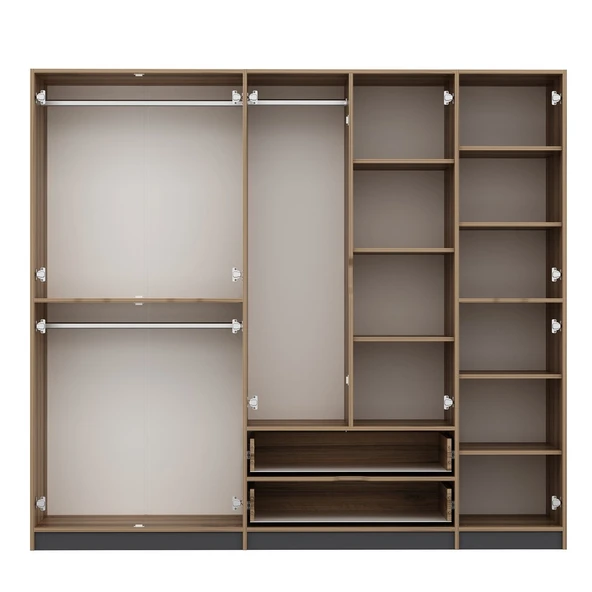 Minar Elina 5 Kapaklı Dolap Dore Antrasit - Resim 7