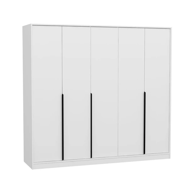 Minar Lara 5 Kapılı Dolap - Beyaz - Resim 3