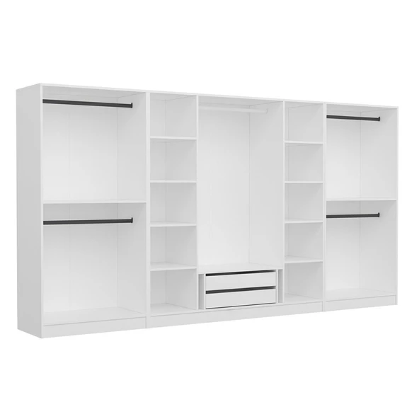 Minar Kale 190Cm 8 Bolme 2 Cek Gıyınme Dlp Beyaz - Resim 4