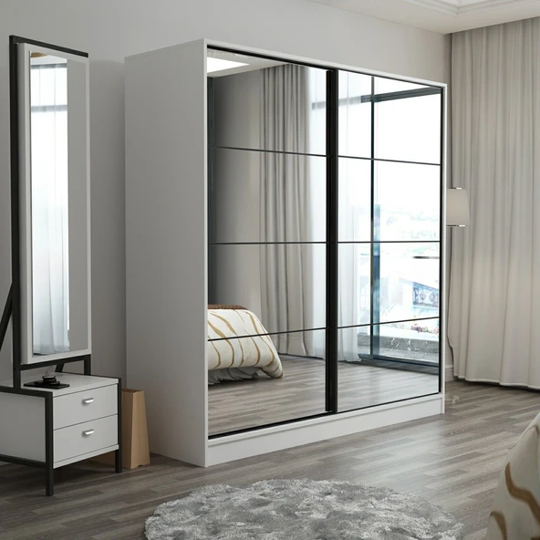 Minar Kale 2K Sürg.Dlp 180Cm Beyaz Aynalı - Resim 3