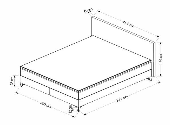 Minar Leonora Baza Başlık Yatak Seti - 160X200 - Resim 8