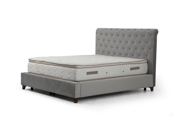 Minar Deluxe Baza+Başlık+Yatak Gri 140X200 - 4