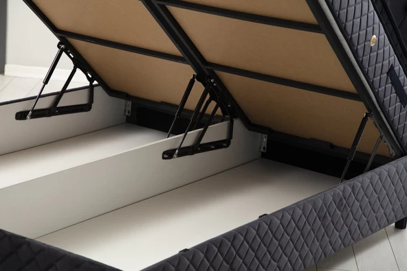 Minar Vassi Baza+Başlık 150*200 Set-Antrasıt - Resim 3