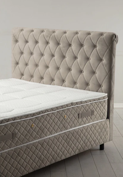 Minar Sonata Baza+Başlık+Miray Gizli Pedli Yatak Bej 150X200 - Resim 2