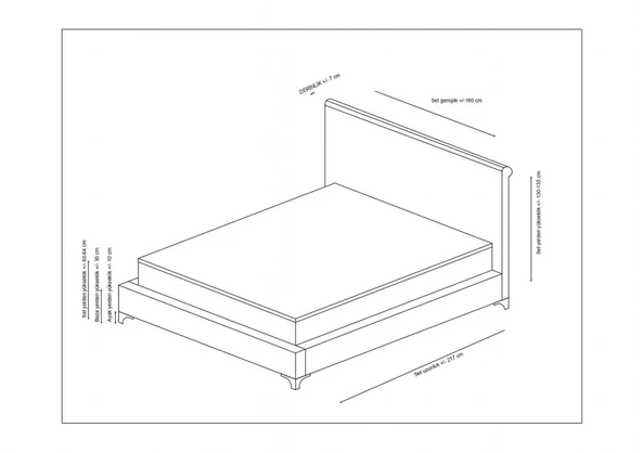 Minar Deluxe Baza+Başlık+Yatak Bej 140X200 - 6
