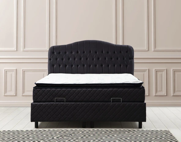 Minar Vassi Baza+Başlık 150*200 Set-Antrasıt - Resim 4