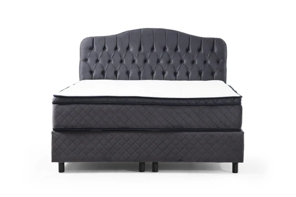 Minar Vassi Baza+Başlık+ Miray Gizli Pedli Yatak Antrasit 140X200 - Resim 4