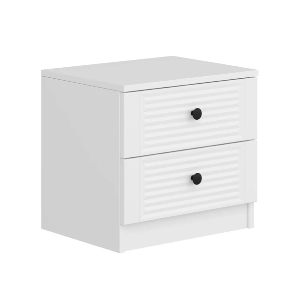 Minar D1010-Kale Komodin 2 Çekmece Beyaz Mebran Panjur - Resim 4