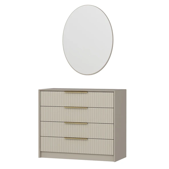 Minar Kale Luxe Soft 4Ç Mbrn Şifonyer Büyük Yuv.Ayna-Kumtaşı - 6