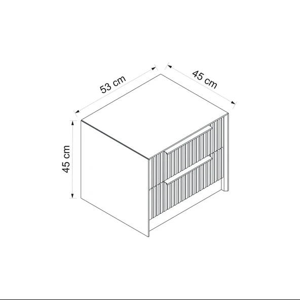 Minar Kale Luxe Soft 2Çek Mebran Komodin-Antrasit - 6