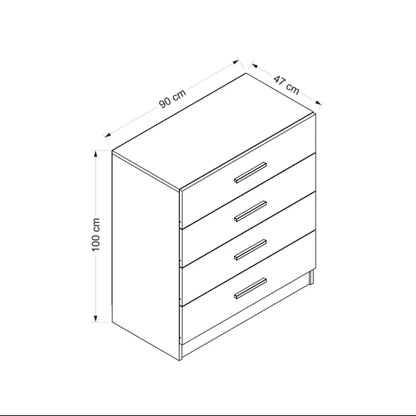 Minar D4001-Kale Tv Çekmece Modül-Beyaz - Resim 8