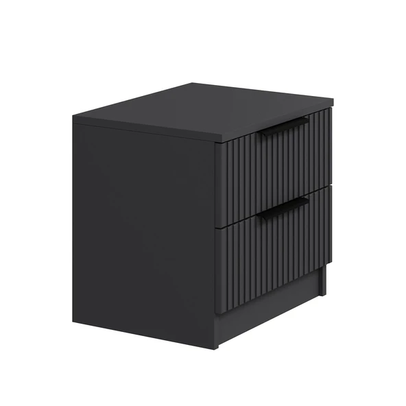 Minar D1006-Kale Plus Komodin 2Ç- Antrasit Mebran Çizgili - Resim 7