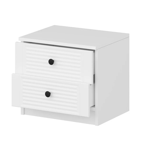 Minar D1010-Kale Komodin 2 Çekmece Beyaz Mebran Panjur - Resim 7