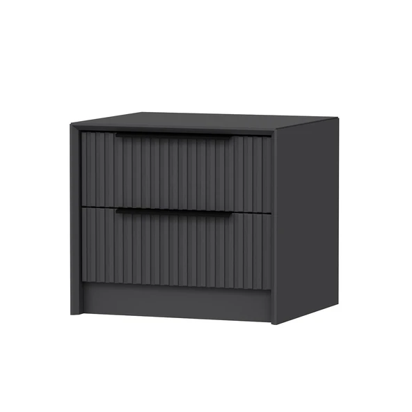 Minar Kale Luxe Soft 2Çek Mebran Komodin-Antrasit - 5