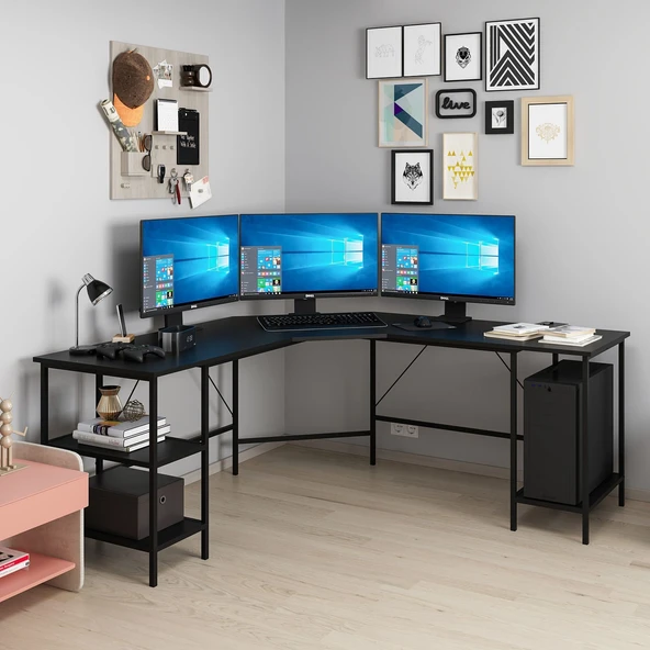 Minar Power Bilg.Masa Rafsız Siyah Metal Ayaklı-Mat Siyah - 3