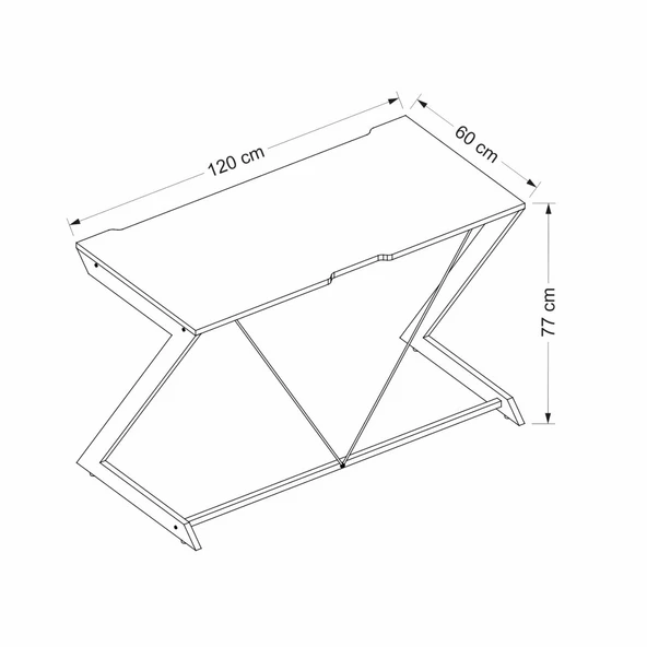 Minar Zoned Metal Ayaklı Çalışma Masası-Siyah - 8