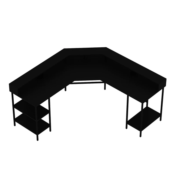 Minar Power Bilg.Masa Raflı Takım Siyah Ayaklı-Mat Siyah - 5