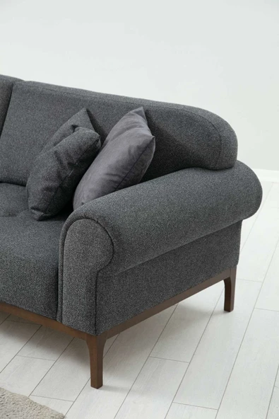 Minar London 3+1 Berjer Koltuk Takım Koyu Gri - Resim 7