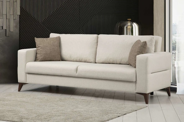 Minar Kristal 3+1 Berjer Koltuk Takım Bej+Antr - Resim 2