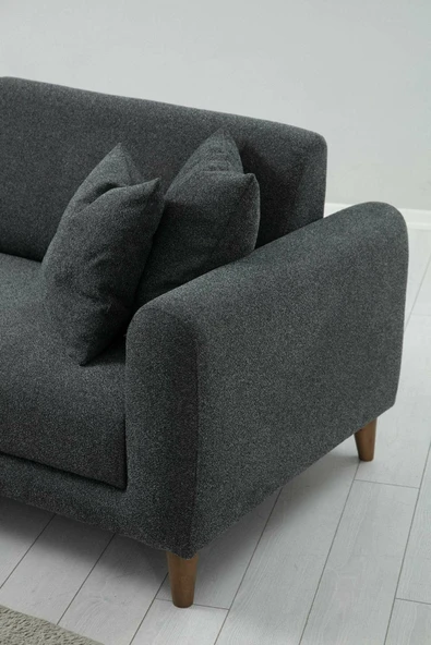 Minar Sare Koltuk 3Lü Koyu Gri - Resim 6