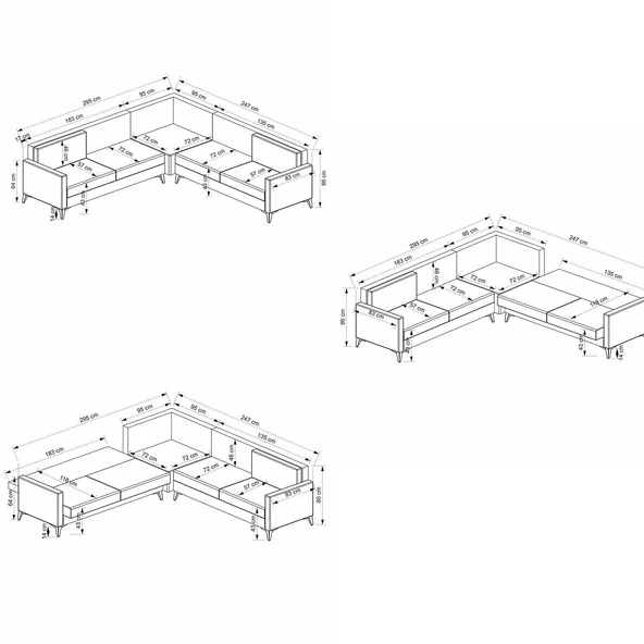 Minar Kristal 3+Köşe+2 Köşe Takımı Bej - Resim 8