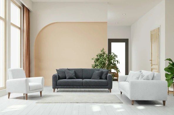 Minar Sare 3+3+1 Berjer Koltuk Takım (Koyu Gri+Ares Byz) ürün görseli