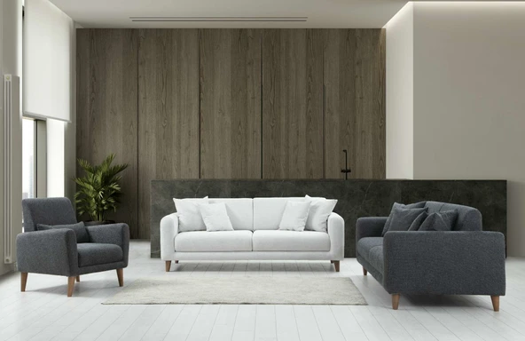 Minar Sare 3+3+1 Berjer Koltuk Takım (Ares Byz+Koyu Gri) ürün görseli