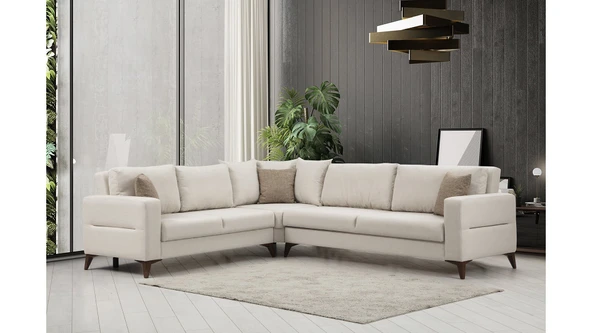 Minar Kristal 3+Köşe+2 Köşe Takımı Bej - Resim 3