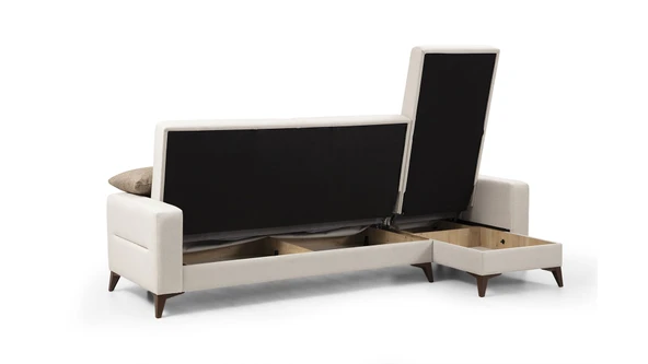 Minar Kristal 3+Dinlenme Köşe Takımı Bej - Resim 4