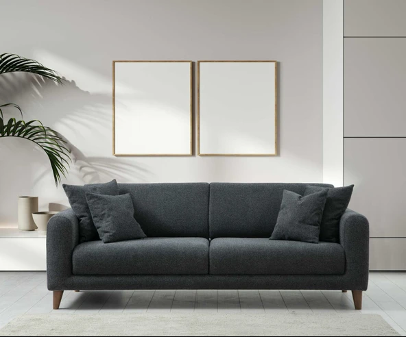 Minar Sare 3+3+1 Berjer Koltuk Takım (Ares Byz+Koyu Gri) - Resim 3