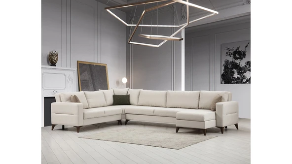 Minar Kristal Dinlenme+3+Köşe+2 Köşe Takımı Bej ürün görseli